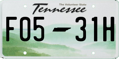 TN license plate F0531H