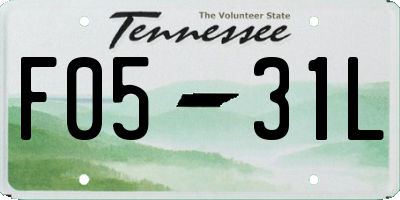 TN license plate F0531L