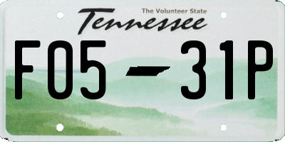 TN license plate F0531P