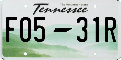 TN license plate F0531R