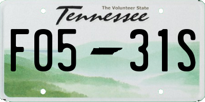 TN license plate F0531S