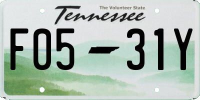 TN license plate F0531Y