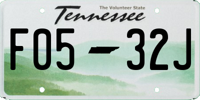 TN license plate F0532J