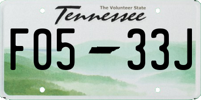 TN license plate F0533J