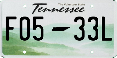 TN license plate F0533L