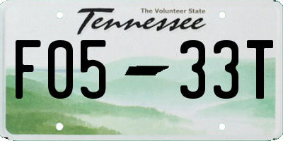 TN license plate F0533T