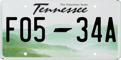 TN license plate F0534A