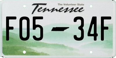 TN license plate F0534F