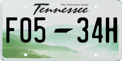 TN license plate F0534H