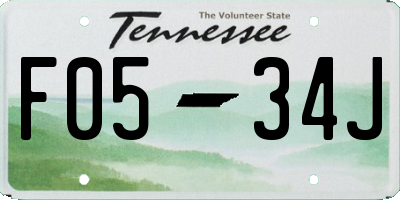 TN license plate F0534J