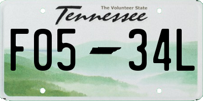 TN license plate F0534L