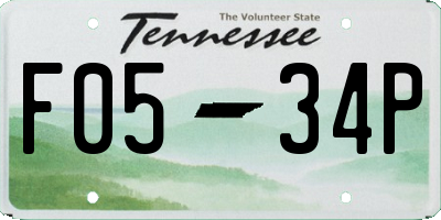 TN license plate F0534P