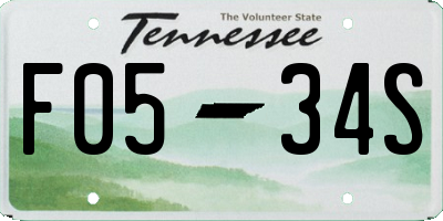 TN license plate F0534S