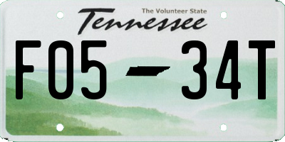TN license plate F0534T