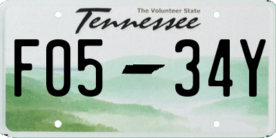 TN license plate F0534Y