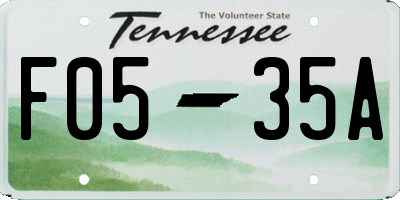 TN license plate F0535A