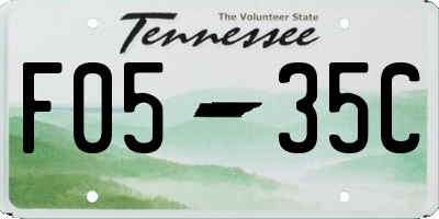 TN license plate F0535C