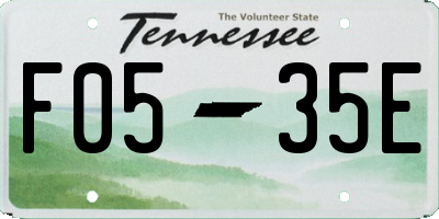 TN license plate F0535E