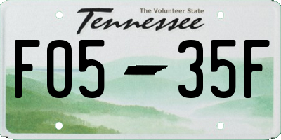 TN license plate F0535F