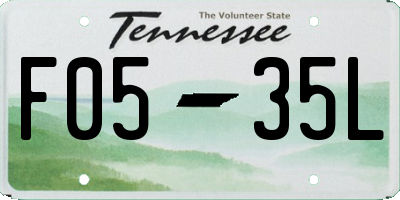 TN license plate F0535L