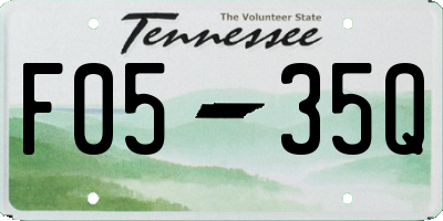 TN license plate F0535Q
