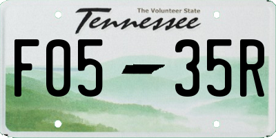 TN license plate F0535R