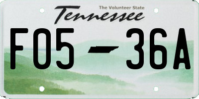 TN license plate F0536A