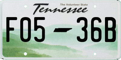 TN license plate F0536B