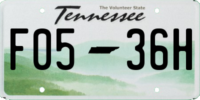 TN license plate F0536H