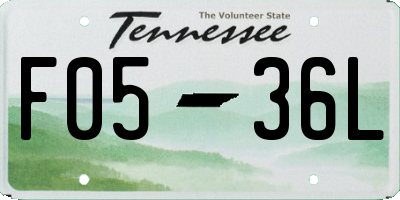 TN license plate F0536L