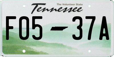 TN license plate F0537A