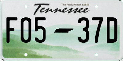 TN license plate F0537D