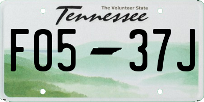 TN license plate F0537J