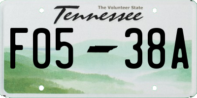 TN license plate F0538A