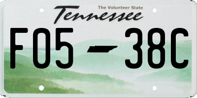 TN license plate F0538C