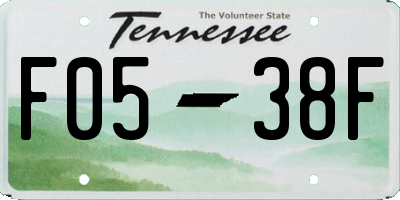 TN license plate F0538F