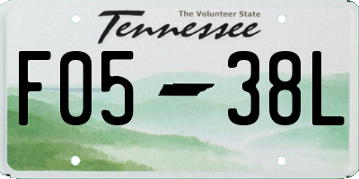 TN license plate F0538L