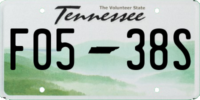 TN license plate F0538S