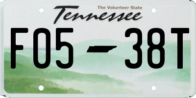 TN license plate F0538T