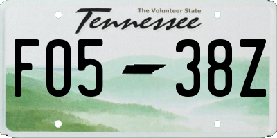 TN license plate F0538Z