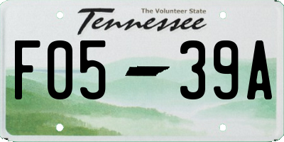 TN license plate F0539A