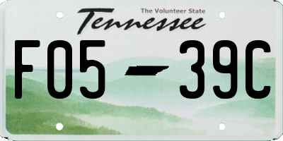TN license plate F0539C