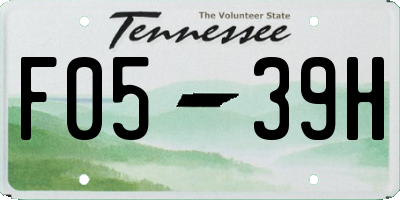 TN license plate F0539H