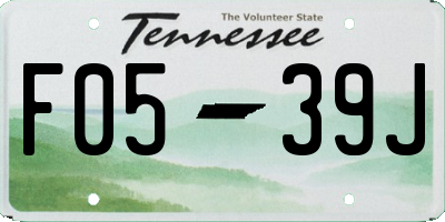 TN license plate F0539J