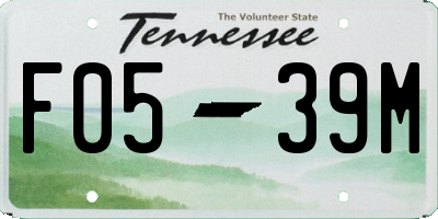 TN license plate F0539M