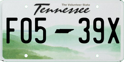 TN license plate F0539X