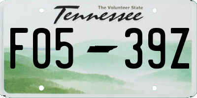 TN license plate F0539Z