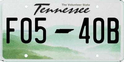 TN license plate F0540B