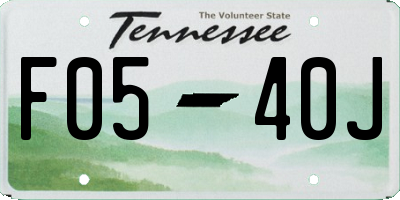 TN license plate F0540J