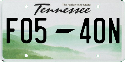 TN license plate F0540N